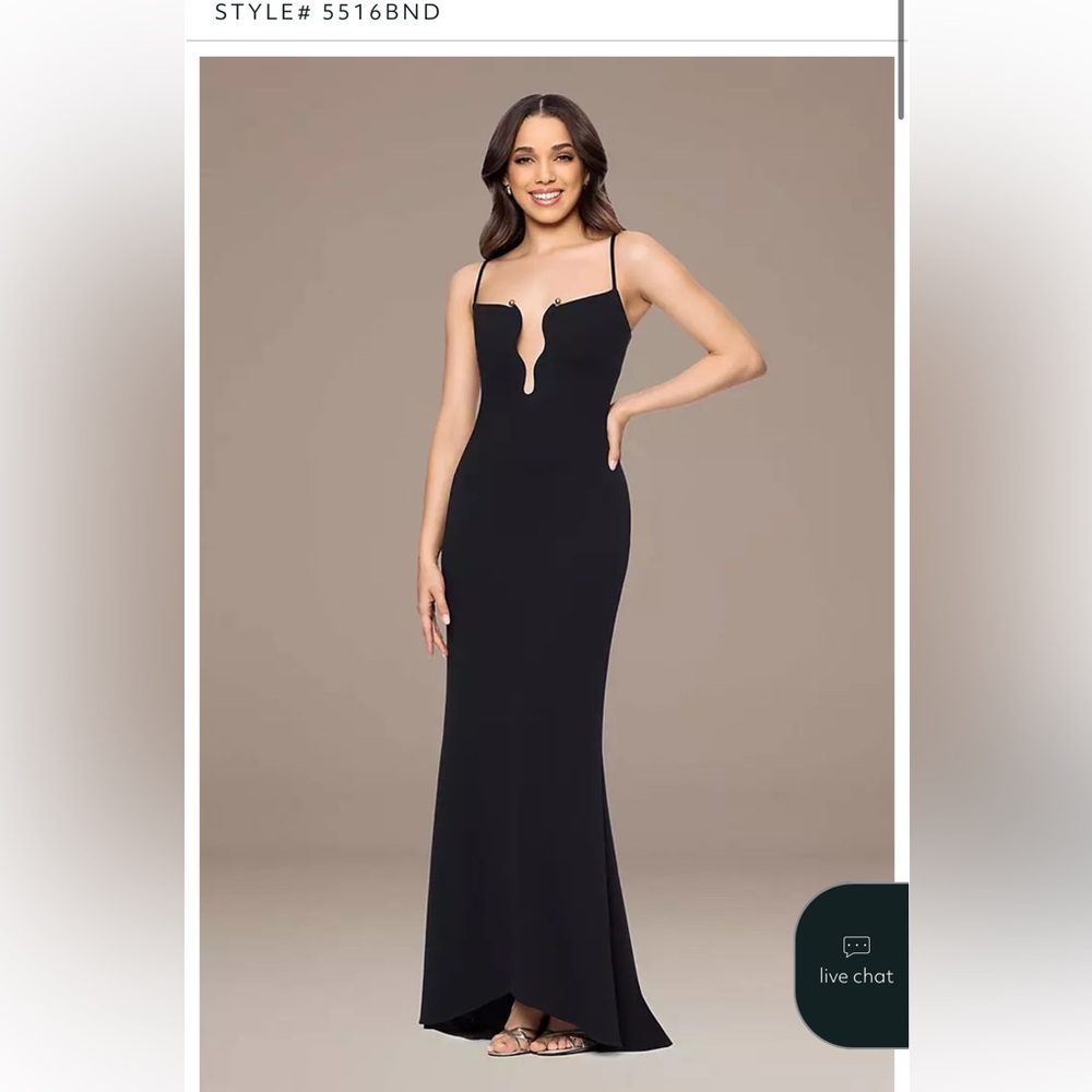 NWT never worn Blondie Nites Structured Crepe Plunge Sheath Dress,David’s Bridal